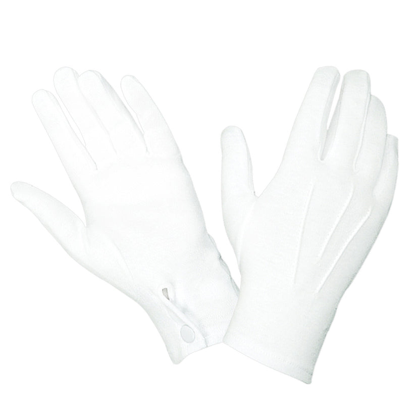 Cotton Parade Gloves with Snap Closure, Cotton Gloves
