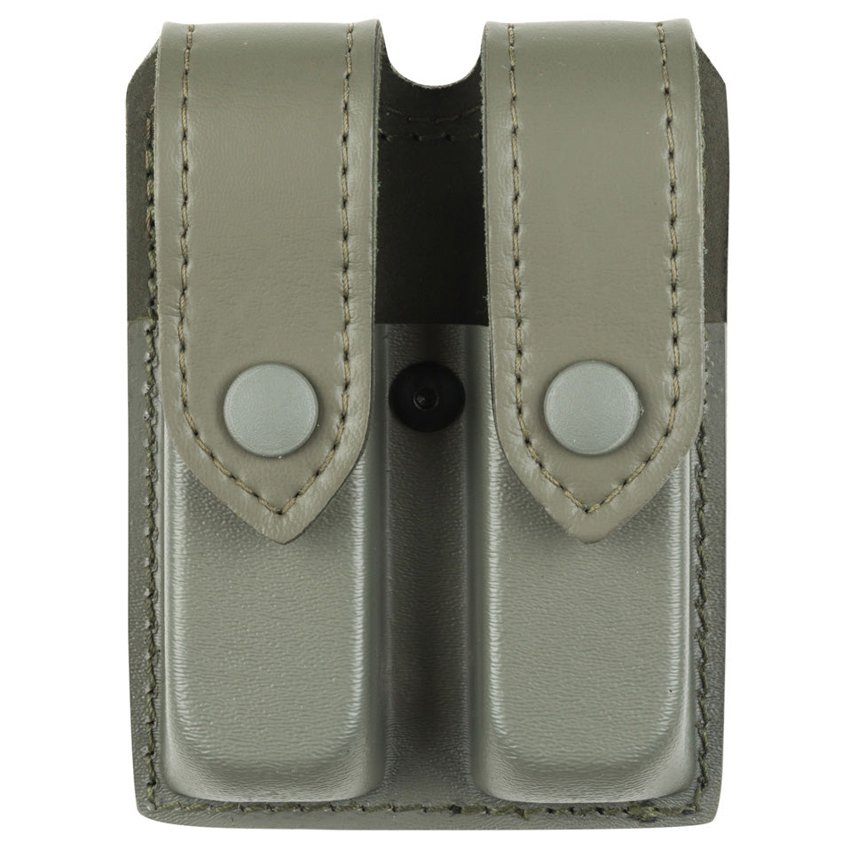 Safariland Bianchi 77 Double Magazine Pouch - STX Plain Black, Vertical/Horizontal Belt Mount